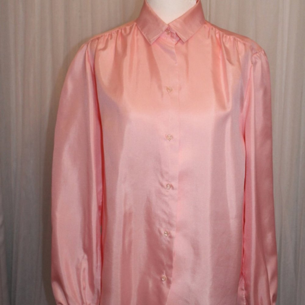Vintage 1990s Stuart Lang Pink Blouse